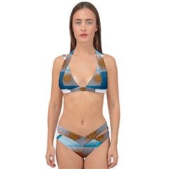 Argentina Flag Country Nation Double Strap Halter Bikini Set