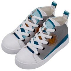 Argentina Flag Country Nation Kids  Mid-top Canvas Sneakers by Sapixe