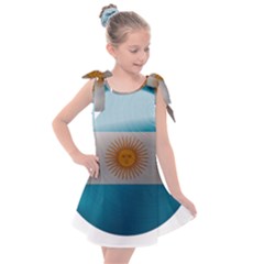 Argentina Flag Country Nation Kids  Tie Up Tunic Dress