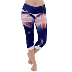 Australia Flag Country National Lightweight Velour Capri Yoga Leggings