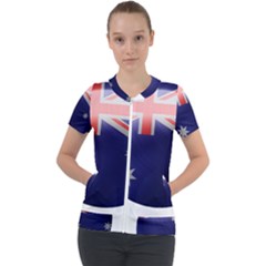 Australia Flag Country National Short Sleeve Zip Up Jacket by Sapixe