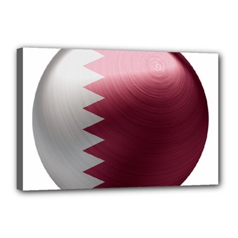 Qatar Flag Country Nation National Canvas 18  X 12  (stretched)