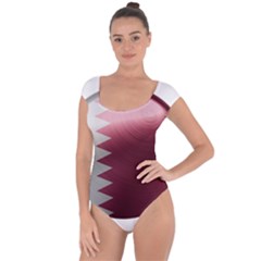 Qatar Flag Country Nation National Short Sleeve Leotard  by Sapixe