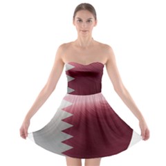 Qatar Flag Country Nation National Strapless Bra Top Dress by Sapixe