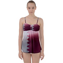 Qatar Flag Country Nation National Babydoll Tankini Set