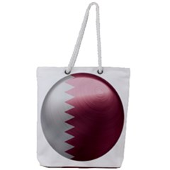 Qatar Flag Country Nation National Full Print Rope Handle Tote (large) by Sapixe