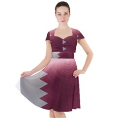 Qatar Flag Country Nation National Cap Sleeve Midi Dress by Sapixe