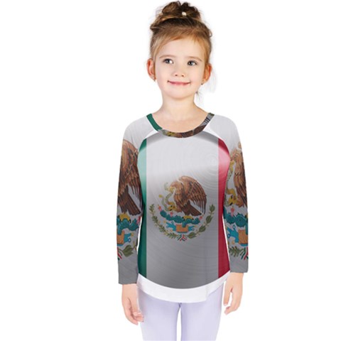 Mexico Flag Country National Kids  Long Sleeve Tee by Sapixe
