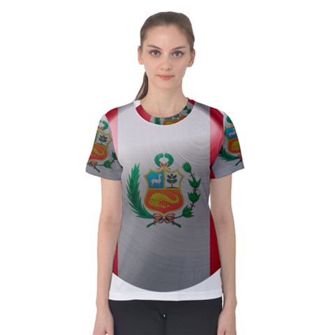 Peru Flag Country Symbol Nation Women s Cotton Tee by Sapixe