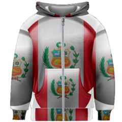 Peru Flag Country Symbol Nation Kids  Zipper Hoodie Without Drawstring