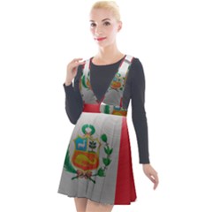 Peru Flag Country Symbol Nation Plunge Pinafore Velour Dress by Sapixe