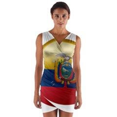 Ecuador Flag Ecuadorian Country Wrap Front Bodycon Dress