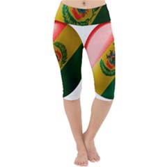 Bolivia Flag Country National Lightweight Velour Cropped Yoga Leggings by Sapixe