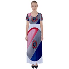 Paraguay Flag Country Nation High Waist Short Sleeve Maxi Dress