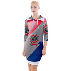 Paraguay Flag Country Nation Quarter Sleeve Hood Bodycon Dress by Sapixe