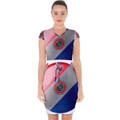 Paraguay Flag Country Nation Capsleeve Drawstring Dress  by Sapixe