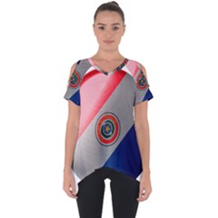 Paraguay Flag Country Nation Cut Out Side Drop Tee