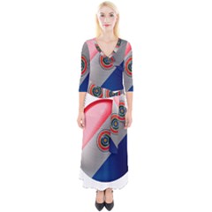 Paraguay Flag Country Nation Quarter Sleeve Wrap Maxi Dress by Sapixe