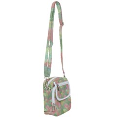 Watercolor Leaves Pattern Shoulder Strap Belt Bag