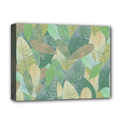 Watercolor Leaves Pattern Deluxe Canvas 16  X 12  (stretched)  by Valentinaart