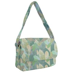 Watercolor Leaves Pattern Courier Bag by Valentinaart