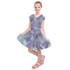 Watercolor Leaves Pattern Kids  Short Sleeve Dress by Valentinaart