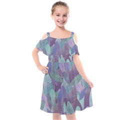 Watercolor Leaves Pattern Kids  Cut Out Shoulders Chiffon Dress by Valentinaart