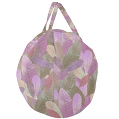 Watercolor Leaves Pattern Giant Round Zipper Tote by Valentinaart
