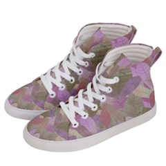 Watercolor Leaves Pattern Women s Hi-top Skate Sneakers by Valentinaart