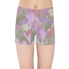Watercolor Leaves Pattern Kids  Sports Shorts by Valentinaart
