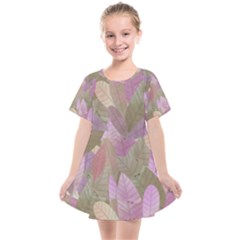 Watercolor Leaves Pattern Kids  Smock Dress by Valentinaart