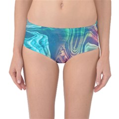 Opaled Abstract  Mid-waist Bikini Bottoms by VeataAtticus