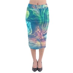 Opaled Abstract  Midi Pencil Skirt by VeataAtticus