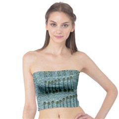 Happy Gold Flowers And Soft Green In Vintage Tube Top by pepitasart