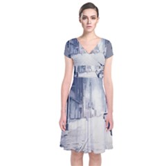 Blue Wrap Dress by lynngrayson