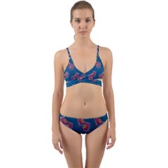 Swimming Fighting Fish Wrap Around Bikini Set