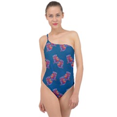 Swimming Fighting Fish Classic One Shoulder Swimsuit by VeataAtticus