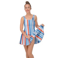 Blue And Coral Stripe 1 Inside Out Casual Dress by dressshop