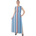 Blue And Coral Stripe 1 Chiffon Mesh Boho Maxi Dress View1