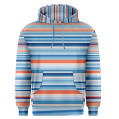 Blue And Coral Stripe 2 Men s Pullover Hoodie