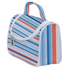 Blue And Coral Stripe 2 Satchel Handbag by dressshop