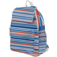 Blue And Coral Stripe 2 Top Flap Backpack