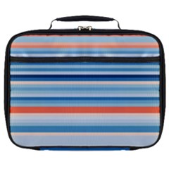 Blue And Coral Stripe 2 Full Print Lunch Bag by dressshop