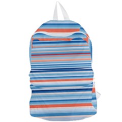 Blue And Coral Stripe 2 Foldable Lightweight Backpack