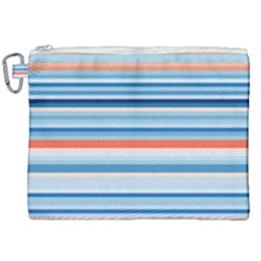 Blue And Coral Stripe 2 Canvas Cosmetic Bag (XXL)