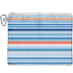 Blue And Coral Stripe 2 Canvas Cosmetic Bag (XXXL)