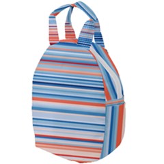 Blue And Coral Stripe 2 Travel Backpacks