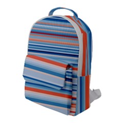 Blue And Coral Stripe 2 Flap Pocket Backpack (Large)