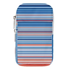 Blue And Coral Stripe 2 Waist Pouch (Small)