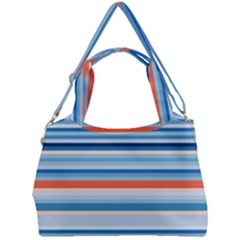 Blue And Coral Stripe 2 Double Compartment Shoulder Bag